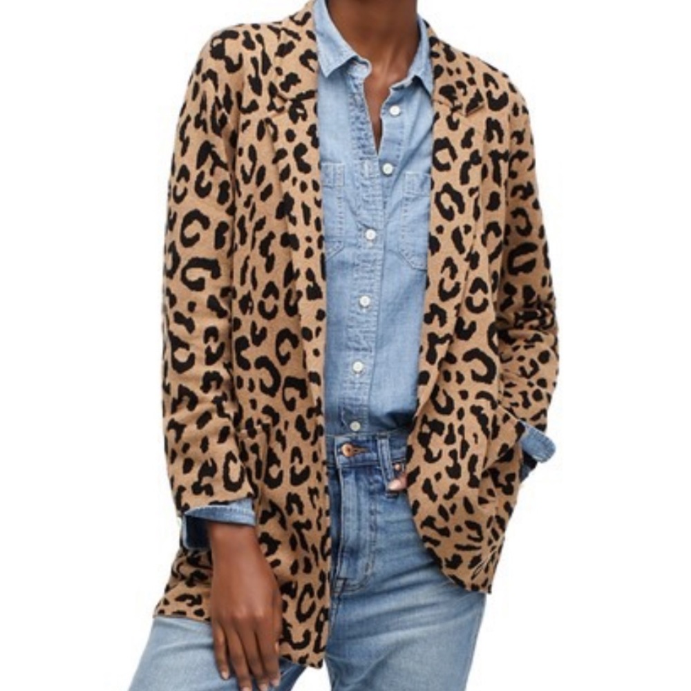 BNWT JCrew Sophie Sweater blazer in leopard
